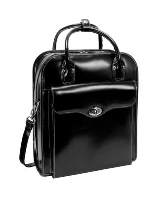 Melrose 15" Top Grain Cowhide Leather Vertical Wheeled Ladies' Laptop Briefcase