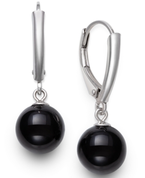image of Giani Bernini Onyx Drop Earrings in Sterling Silver, Created for Macy-s