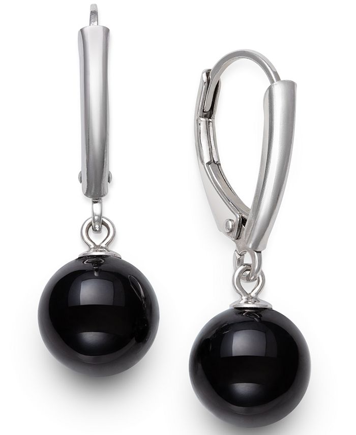 Giani Bernini Onyx Drop Earrings in Sterling Silver, Created for Macy's ...
