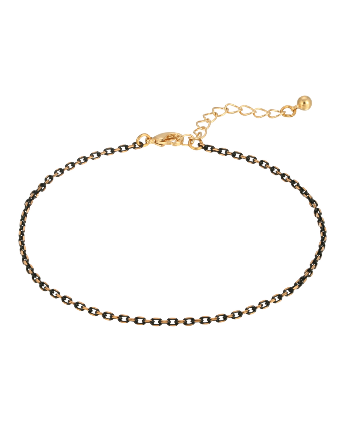 Women's Gold Black-Tone Chain Anklet - Black