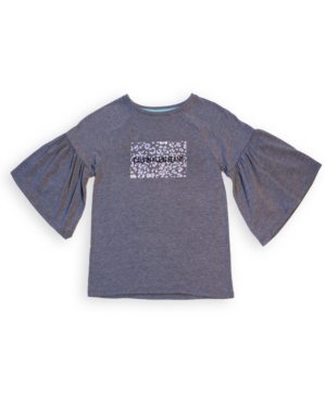 image of Big Girls Bell Sleeve with Iridescent Foil Tee