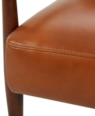 Jollene 29" Leather Winged Accent Chair, Created for Macy's