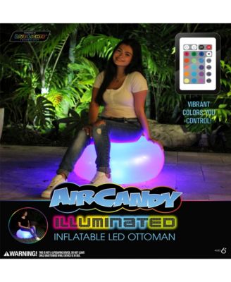 PoolCandy AirCandy Illuminated LED Inflatable Ottoman - Macy's