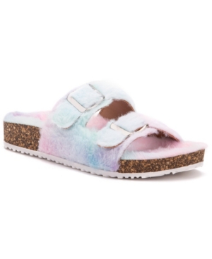 image of Olivia Miller Women-s Stephy Furry Casual Slide Sandals Women-s Shoes