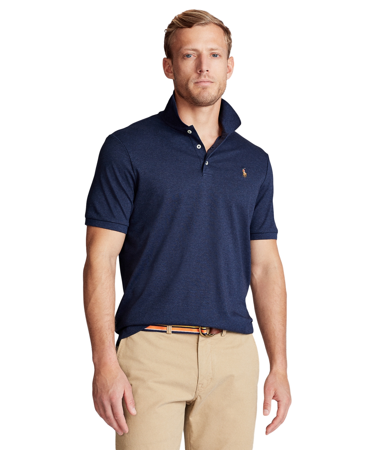 Polo Ralph Lauren Men's Classic Fit Soft Cotton Polo In Spring Navy Blue Heather