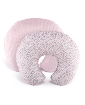 The Peanutshell Leopard and Minky Dot Nursing Pillow Cover Set of 2