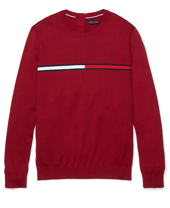 Tommy Hilfiger Men's Seated Logo Sweater with Velcro® Back Closure - Macy's
