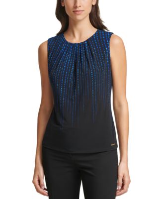Calvin Klein - Petite Dot-Print Sleeveless Top