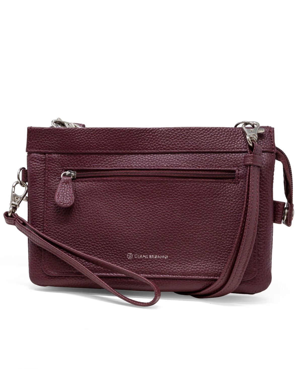 Giani Bernini Softy Leather Crossbody Wallet, Created For Macy's In Wine,gold