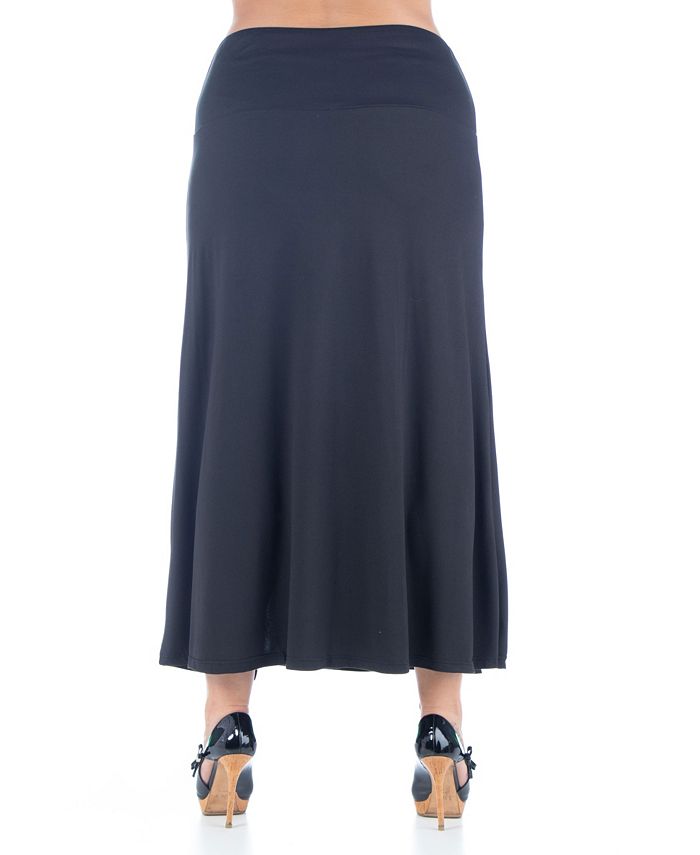 24seven Comfort Apparel Women's Plus Size Side Slit Ankle Length Maxi ...
