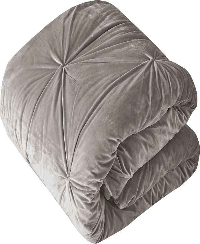 Lily NY Pintuck Velvet Sherpa 3 Piece Comforter Set, Full/Queen Macy's