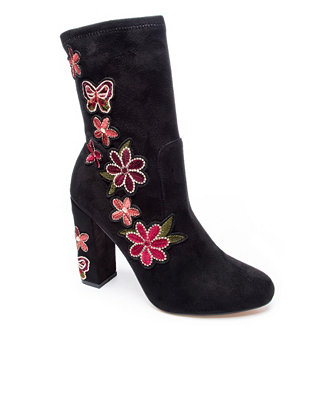 Chinese Laundry Women's Bombshell Embroidered Block Heel Booties ...