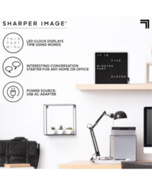 Sharper Image Table Top Led Word Clock In Black