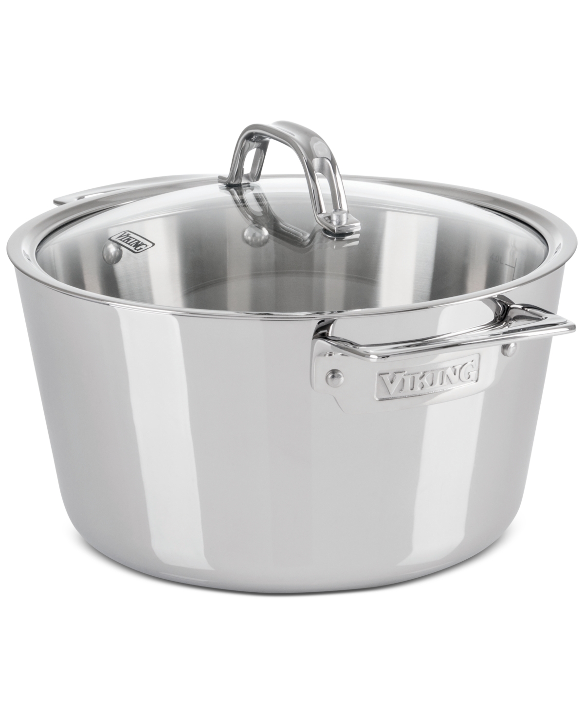 Viking Contemporary3-Ply 5.2-Quart Dutch Oven with Glass Lid - Stainless Steel