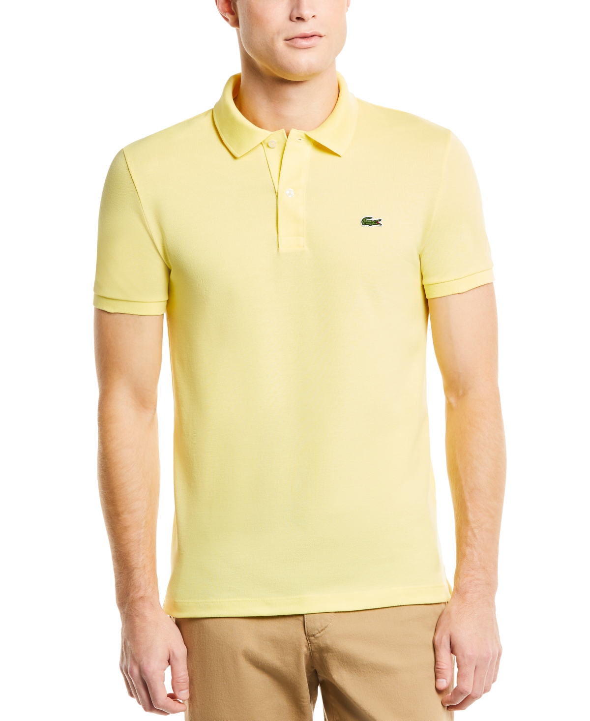 Shop Lacoste Men's  Slim Fit Short Sleeve Ribbed Polo Shirt In Brght Yell