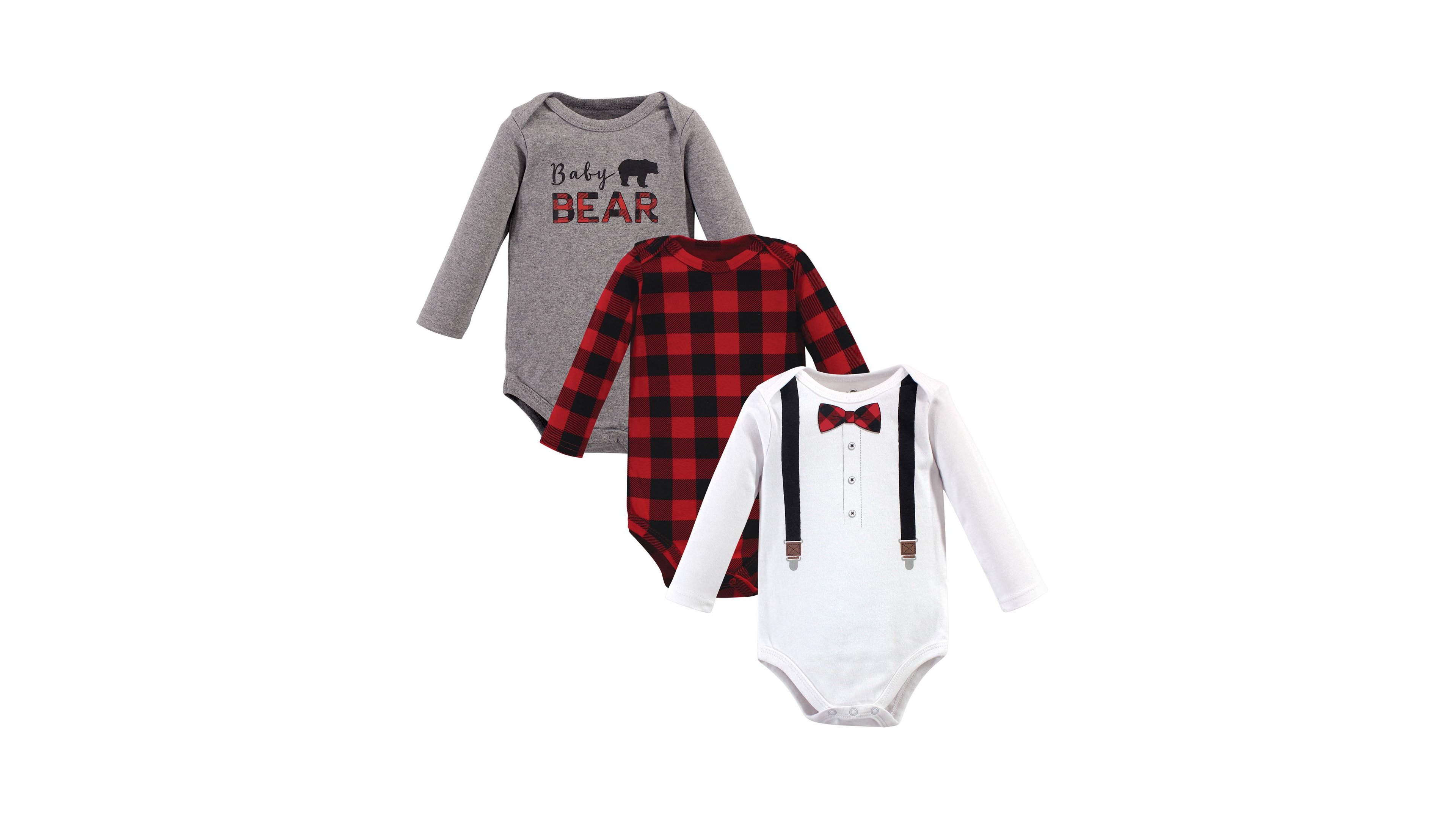 Little Treasure Baby Boys Triple Pack Long-Sleeve Bodysuits