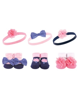 Baby Girls 6 Piece Headband and Socks Gift Set