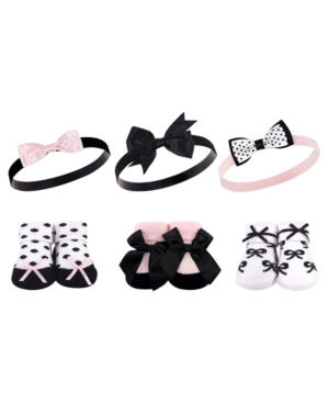 Baby Girls 6 Piece Headband and Socks Gift Set