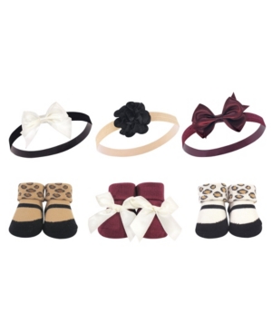 Baby Girls 6 Piece Headband and Socks Gift Set