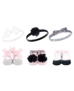 Baby Girls 6 Piece Headband and Socks Gift Set