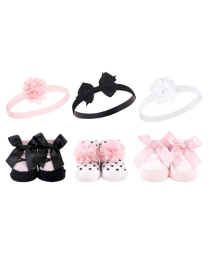Baby Girls 6 Piece Headband and Socks Gift Set