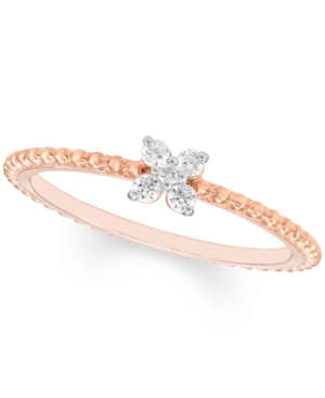 image of Diamond Mini Cluster Ring (1/10 ct. t.w.) Available in 10k Rose Gold or 10k White Gold