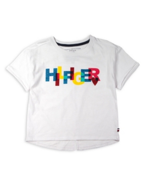 image of Tommy Hilfiger Big Girl-s Heart Tee with Glitter