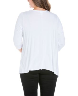 Plus Size Elbow Length Sleeve Open Cardigan