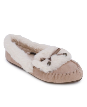 image of Nautica Clearwater Fold Faux Fur Slippers Women-s Shoes