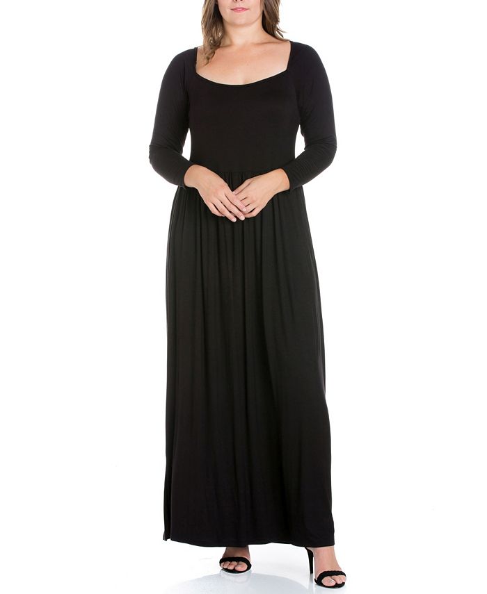 24seven Comfort Apparel Women's Plus Size Empire Waist Maxi Dress - Macy's