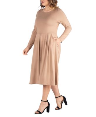 Women's Plus Size Fit and Flare Midi Dress