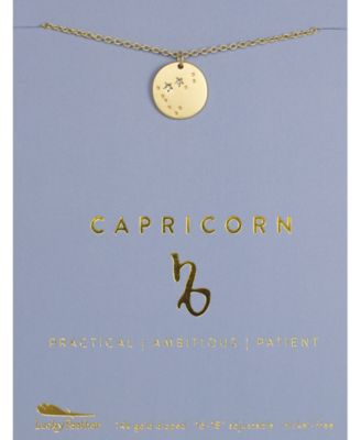 LUCKY FEATHER - Zodiac Gold-Tone Charm Necklace, Capricorn