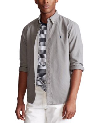 폴로 랄프로렌 Polo Ralph Lauren Mens Garment-Dyed Oxford Shirt,Perfect Grey