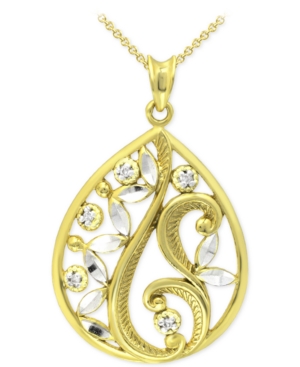 image of Giani Bernini Cubic Zirconia Teardrop Vine 18