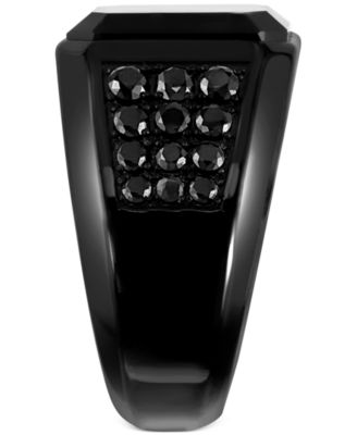 EFFY&reg; Men's Onyx & Black Spinel Ring in Black PVD over Sterling Silver