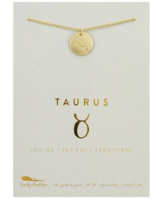 LUCKY FEATHER - Zodiac Gold-Tone Charm Necklace, Taurus