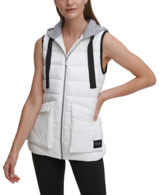 Calvin Klein Cargo Pocket Hooded Puffer Vest & Reviews - Jackets & Blazers  - Women - Macy's