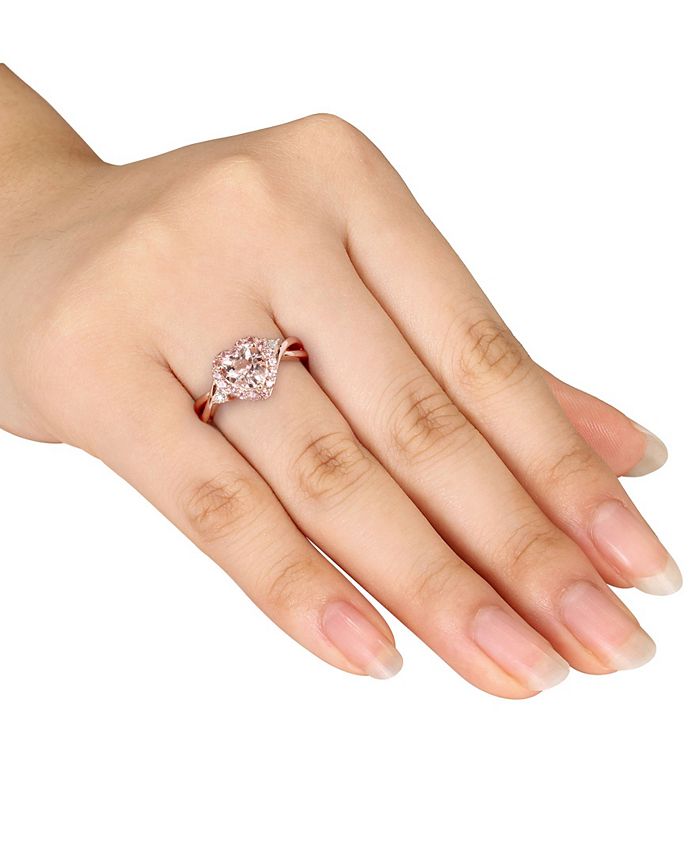 Macy's Pink Tourmaline and Diamond Accent Heart Ring Macy's