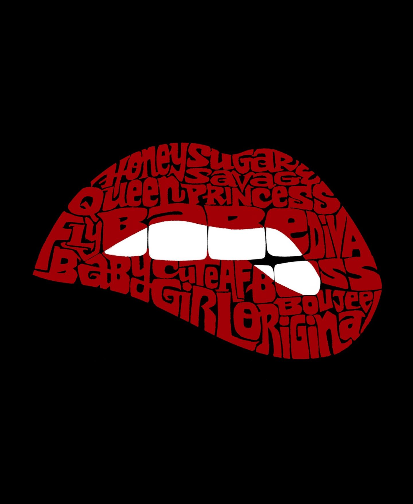 Женская толстовка LA Pop Art Word Art Crewneck Savage Lips, цвет: Чёрный — фото 2