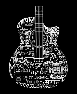 Women's Word Art Crewneck Languages Guitar Sweatshirt