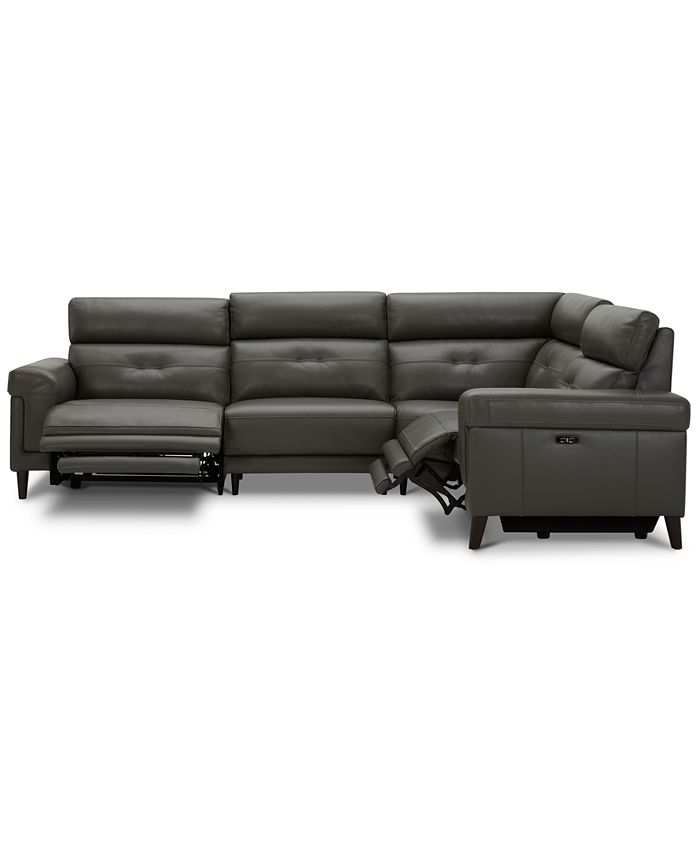 Furniture CLOSEOUT! Jazlo 4Pc. Leather Sectional with 2 Power