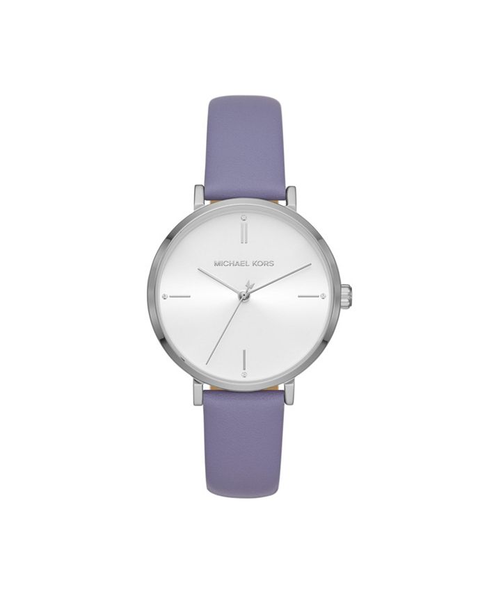 Michael Kors Women s Jayne Lavender Leather Strap Watch 38mm Macy s