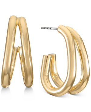 image of Alfani Gold-Tone Double-Row Open Hoop Earrings, Created for Macy-s