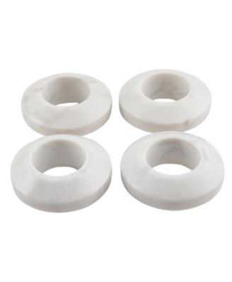 S/4 Beveled Marble Napkin Rings