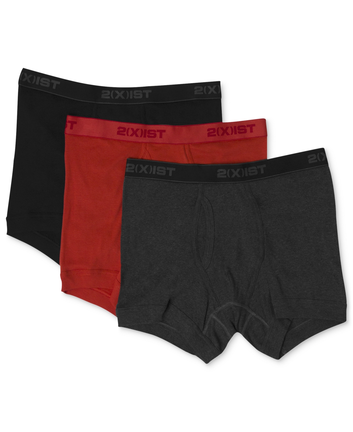 Shop 2(x)ist Men's Underwear, Essentials Boxer Brief 3 Pack In Black,grey,red