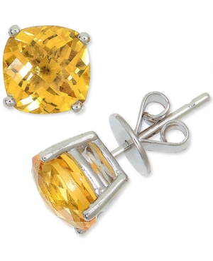 image of Citrine Cushion Stud Earrings (3-3/4 ct. t.w.) in Sterling Silver