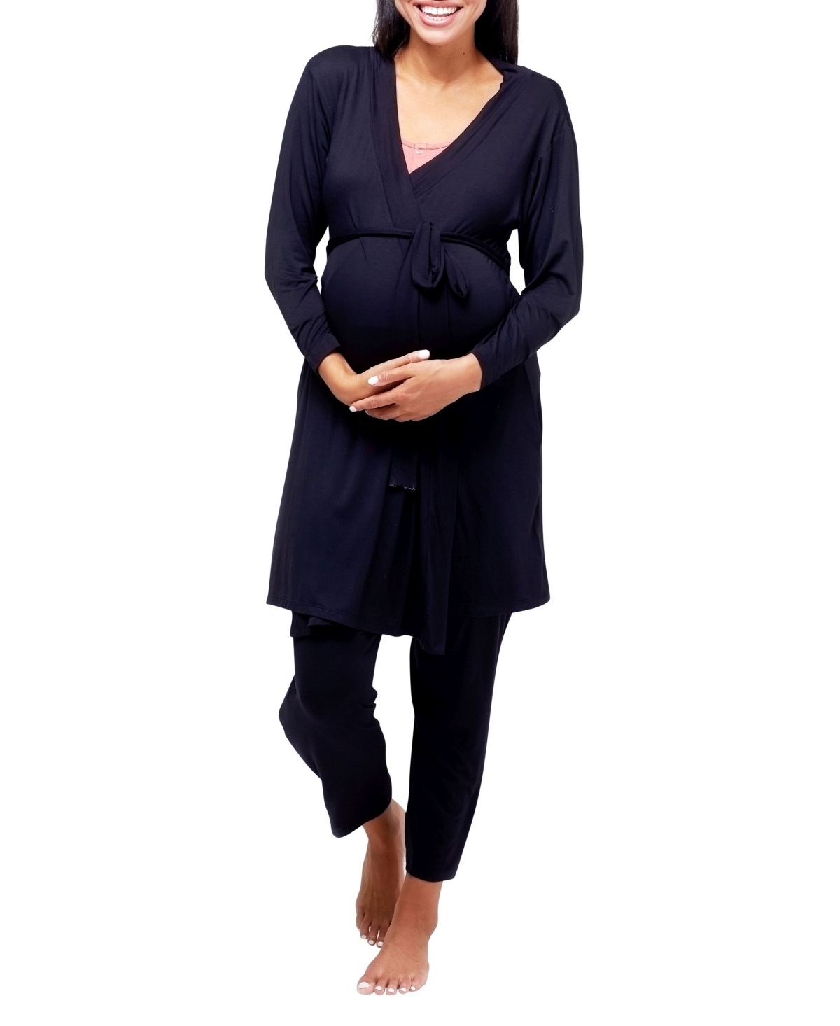 Second Skin Maternity Robe - Black