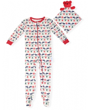 image of Max & Olivia Baby Boys Holiday Coverall with Blankie Baby