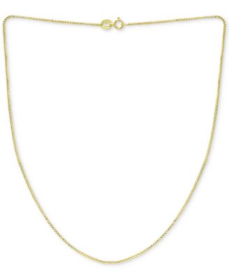 Box Link 18" Chain Necklace in 18k Gold-Plated Sterling Silver, Created for Macy's