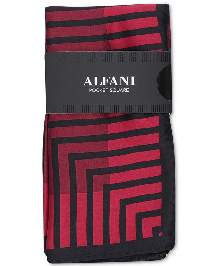 Alfani Men's Geometric Silk Pocket Square, Created for Macy's - Macy's